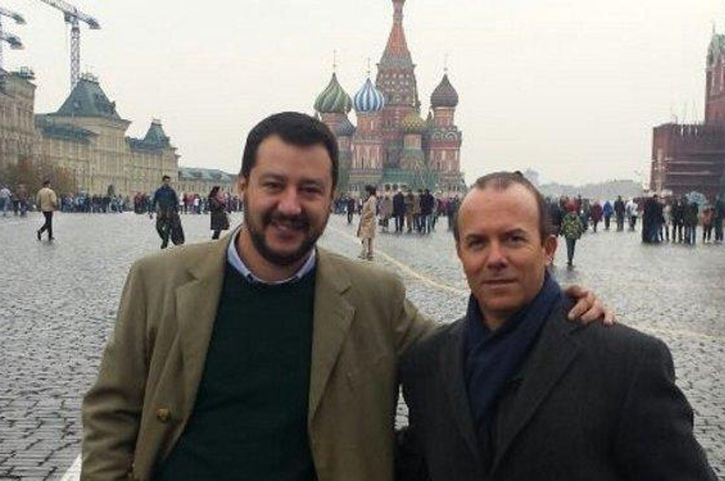 Matteo Salvini and Gianluca Savoini in Moscow